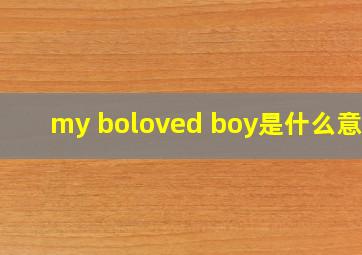 my boloved boy是什么意思